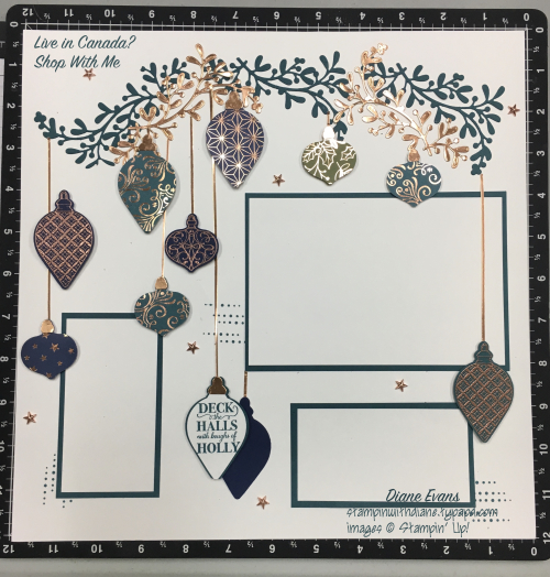 Diane Evans Stampin' Up! Christmas Gleaming Scrapbook page