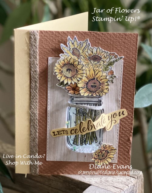 Stampin With Diane jar Of Flowers Shaker Card Stampin With Diane jar Of Flowers Shaker Card