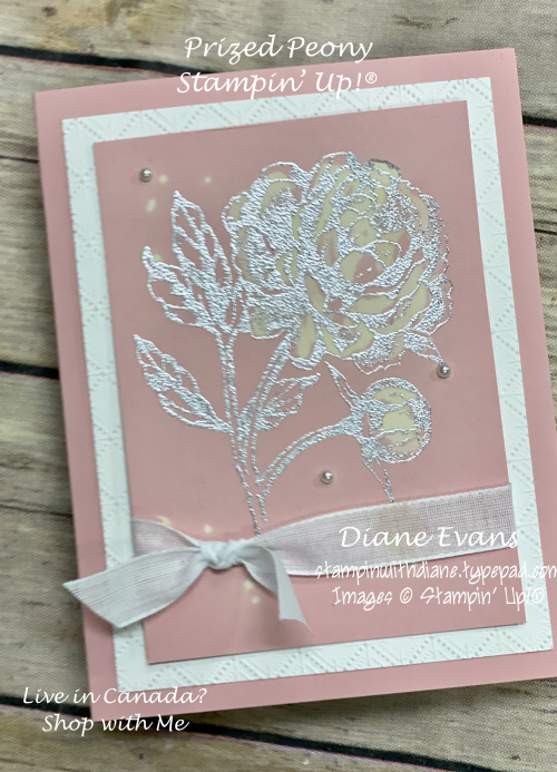 Stampin With Diane Evans Bleached prized Peony