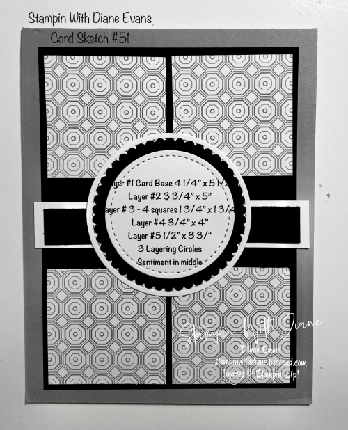 Stampin With Diane Evans Card Sketch #51 Stampin With Diane Evans Card Sketch #51